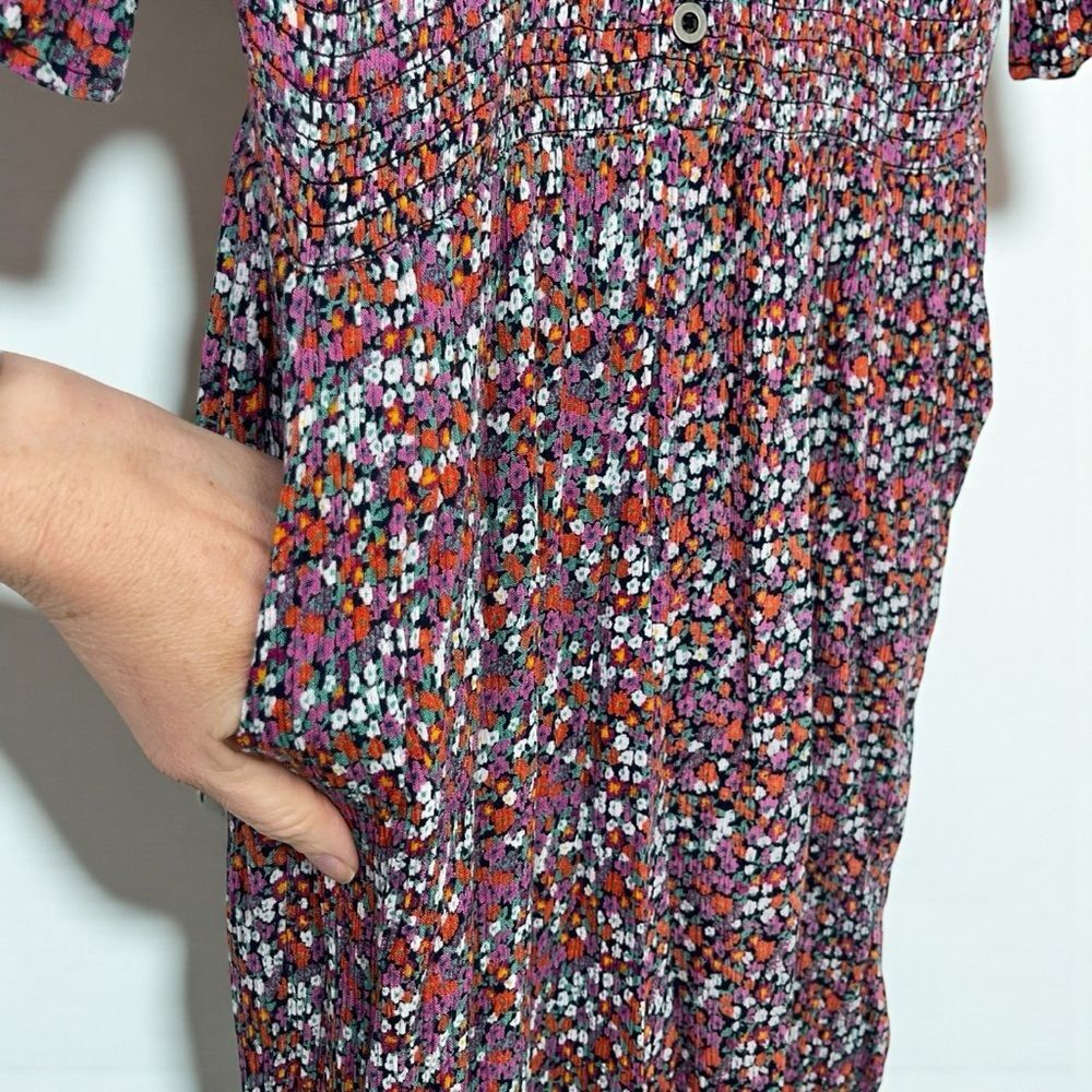 AQUA Floral Ruffle Sleeve Smocked Wide-Leg Jumpsuit - Picture 11 of 14